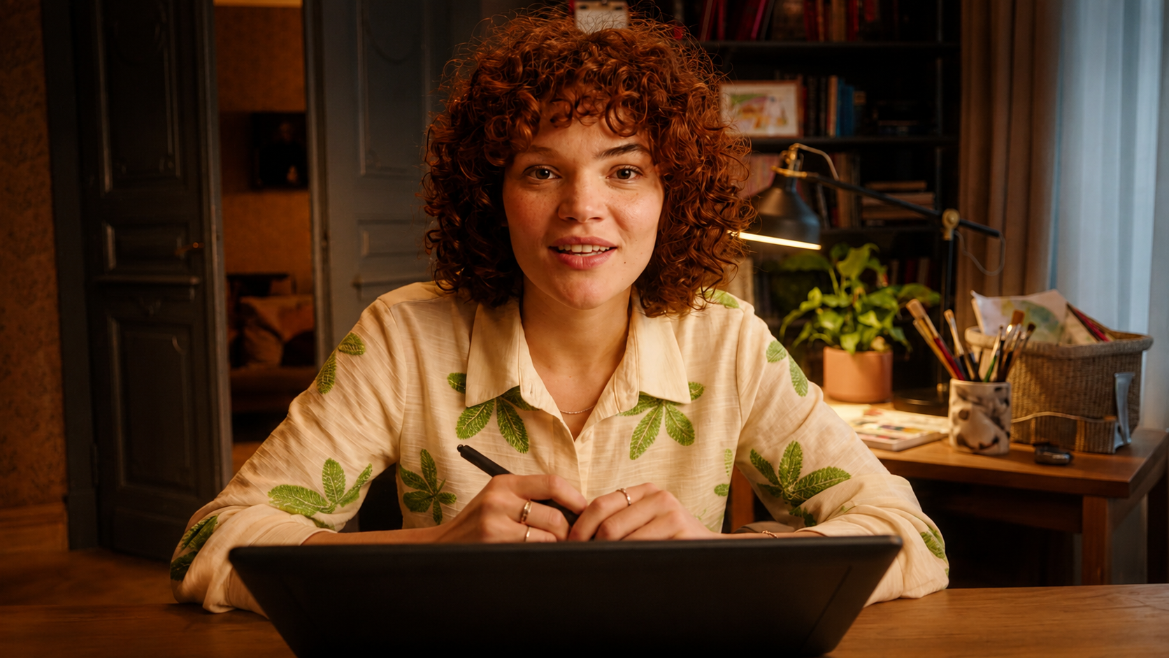 Prof.ª Maria Matos em videochamada